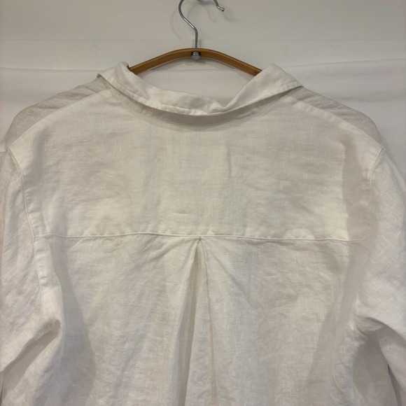 Grayson 1 The Hero Linen Button Down Shirt White Long Sleeve Relaxed Womens XS - Picture 8 of 8